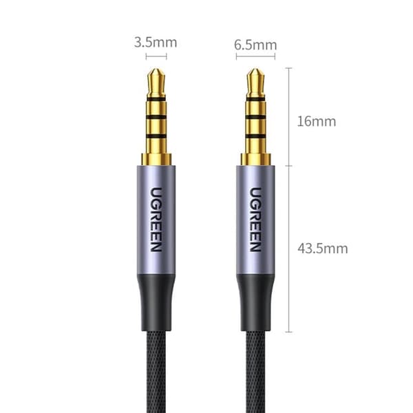 Ugreen AUX minijack 3.5 mm Kabel (hane) 3 m - Svart