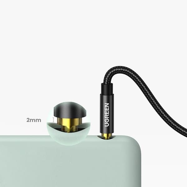 Ugreen Angled AUX Ljudkabel 2 x minijack 3.5 mm 1.5 m - Blå