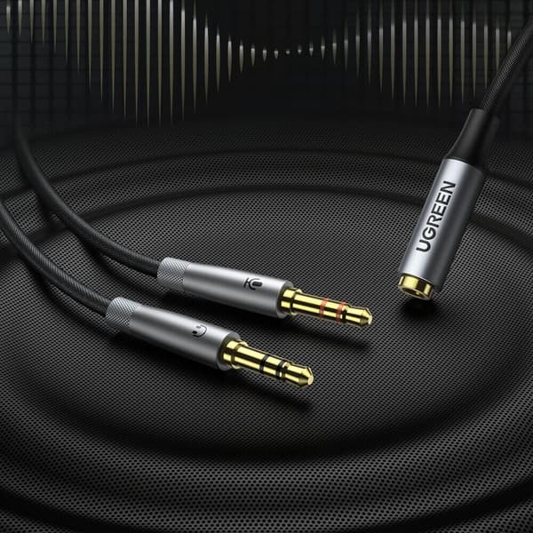 Ugreen 2x 3.5mm mini jack AUX Kabel - Silver