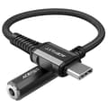 Miniatyrbild 1 av 4: Acefast Typ-C Ljud Kabel 3.5 mm Minijack DAC 18 cm - Svart