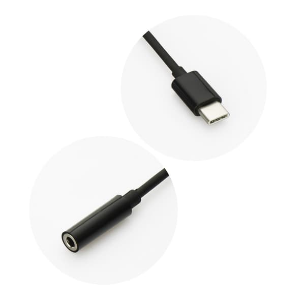 Adapter HF/audio USB-C - Jack 3,5mm Svart