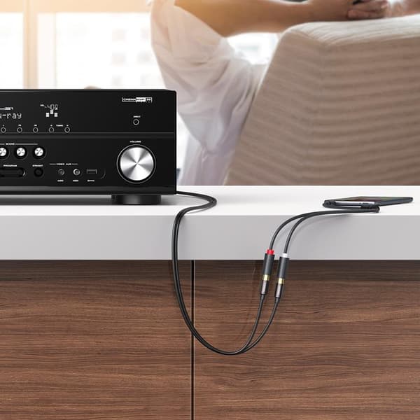 Ugreen Audio Adapter Jack 3.5mm Till 2xRCA Kabel 0.25m - Grå