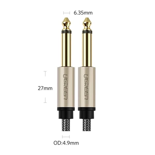 Ugreen Audio Kabel 6.35 mm Jack 3m Mono TS - Grå