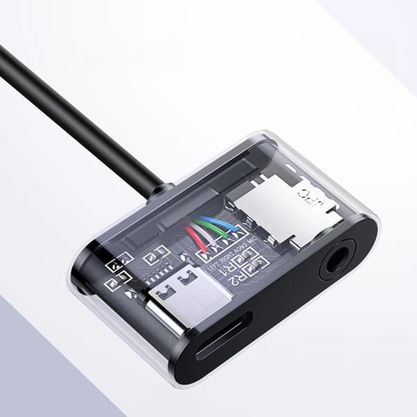 Ugreen Audio Adapter USB-C till USB-C, Miniuttag 3.5 mm - Grå