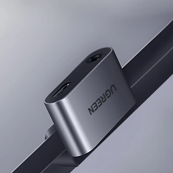 Ugreen Audio Adapter USB-C till USB-C, Miniuttag 3.5 mm - Grå