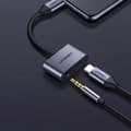 Miniatyrbild 2 av 9: Ugreen Audio Adapter USB-C till USB-C, Miniuttag 3.5 mm - Grå