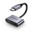 Miniatyrbild 1 av 9: Ugreen Audio Adapter USB-C till USB-C, Miniuttag 3.5 mm - Grå