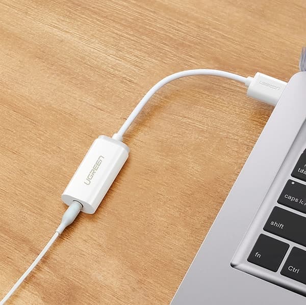 Ugreen Audio Adapter USB-A till Miniuttag 3.5 mm - Vit