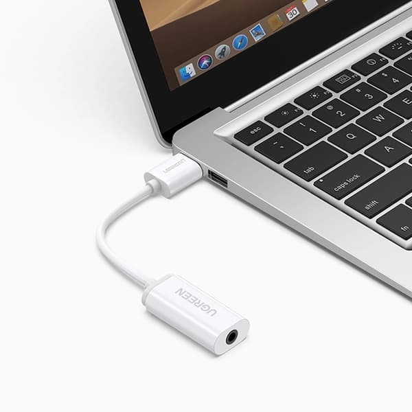 Ugreen Audio Adapter USB-A till Miniuttag 3.5 mm - Vit