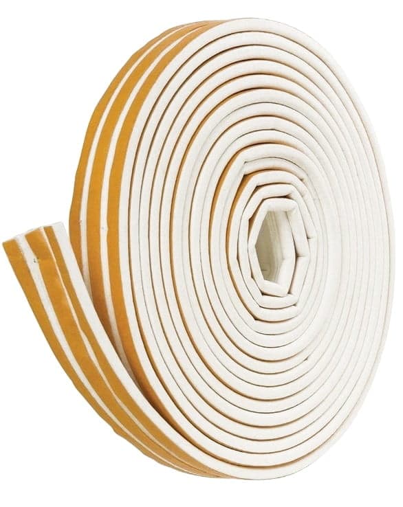 Gummitätning för PVC-fönster och dörrar vit E-profil 2x3m