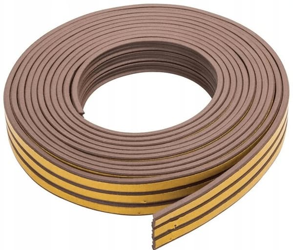 Kumitiiviste PVC-ikkunoille ja -oville, E-profiili, 2x3m, ruskea