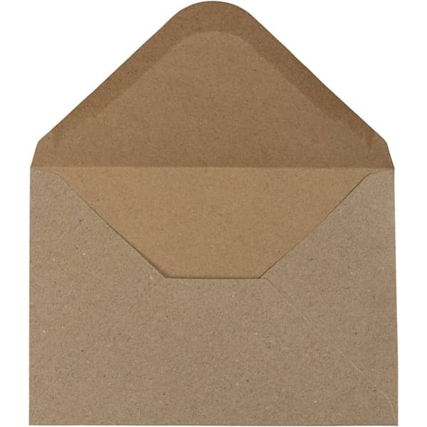 Resirkulert konvolutt, konvolutt str. 11,5x16 cm, 120 g, natur, 50stk./ 1 pk.
