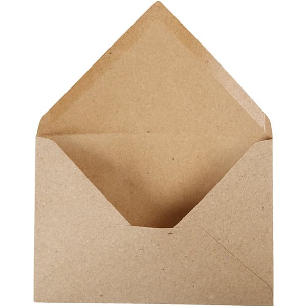 Resirkulert konvolutt, konvolutt str. 11,5x16 cm, 120 g, natur, 50stk./ 1 pk.