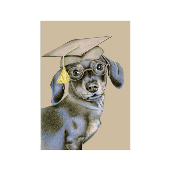 Deckled Edge Clever Sausage Greetings Card Cream/Grey One Size