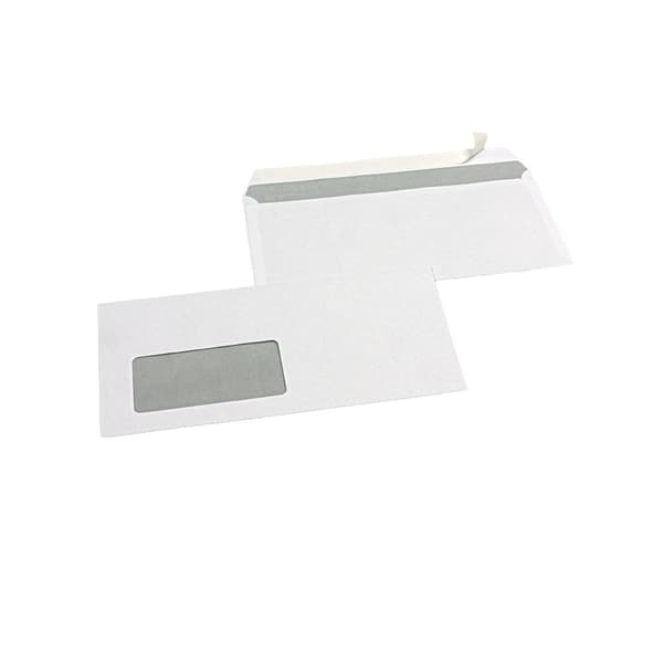 County Stationery Windowed Self Seal Envelope (Pack of 50) White DL