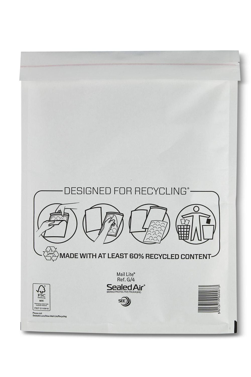 Bubbelpåse G4 240x330 vit 50/FP