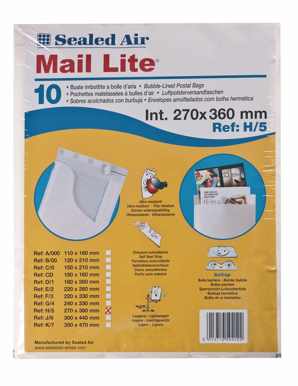 Bubbelpåse H5 270x360 vit 10/FP