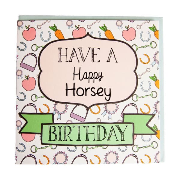 Gubblecote Happy Horsey födelsedagskort Multicoloured One Size