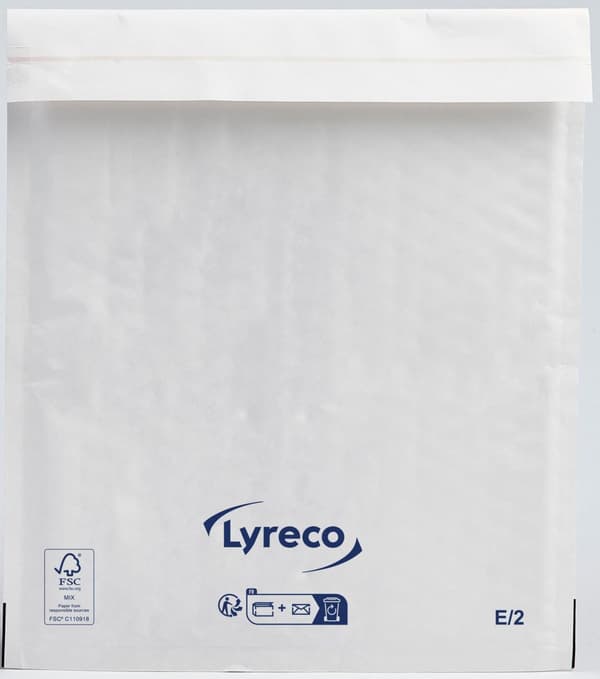Bubbelpåse LYRECO 220x260mm vit 100/fp