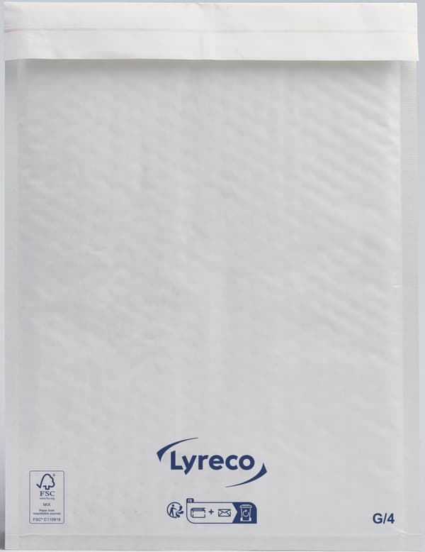 Bubbelpåse LYRECO 240x340mm vit 100/fp