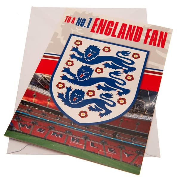 England FA Wembley Stadion fødselsdagskort White/Red/Blue One Size
