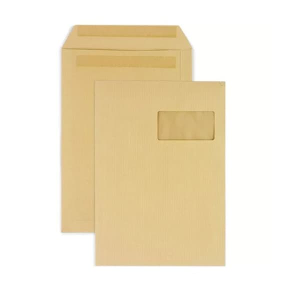 25 kraftpappersfickor med fönster - 22,9 x 32,4 cm