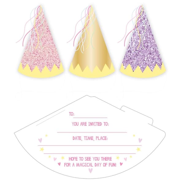 Amscan Invitationer til feprinsesser (pakke med 6) Multicoloured One Size
