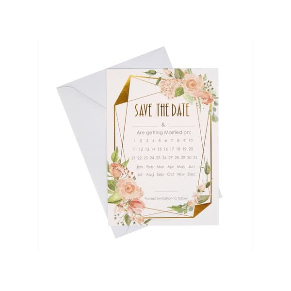 Neviti Save The Date Card Blomsterinvitationer (pakke med 10)