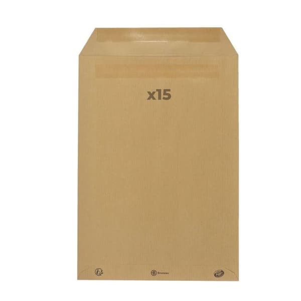 15 kuvert i kraftpapper 90 g - 22,9 x 32,4 cm