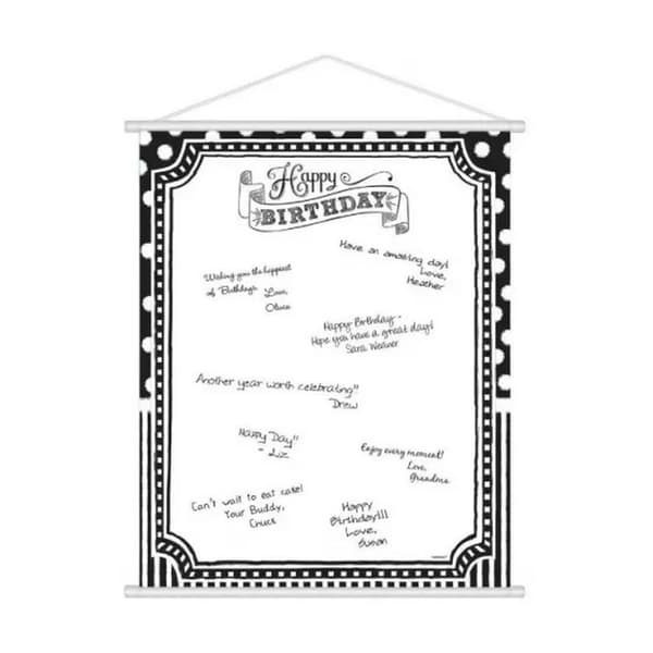 Amscan Birthday Sign In Sheet Black/White One Size