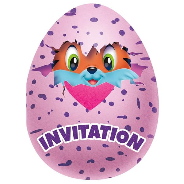 Hatchimals Character Party Invitations (Pack of 8) Purple One Size