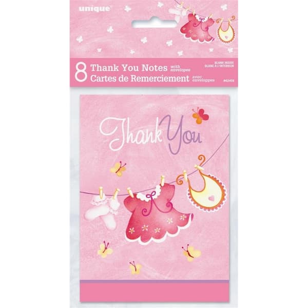 Unique Party Tackkort för baby shower (8-pack)