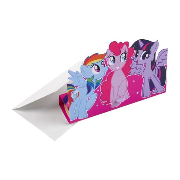 My Little Pony Standing Invitations (Pack of 8) Pink/Purple/Blue One Size