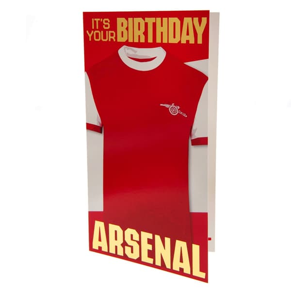 Arsenal FC Retro Birthday Card Red/Gold 22cm x 12cm