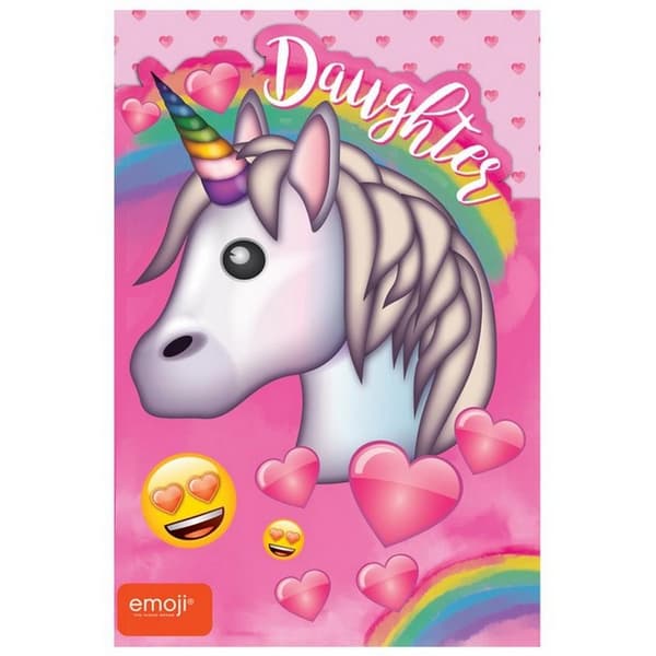 Emoji Daughter Unicorn Birthday Card Multicoloured One Size
