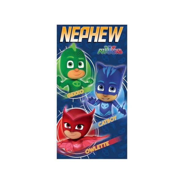PJ Masks Nephew Characters Birthday Card Green/Red/Blue One Size