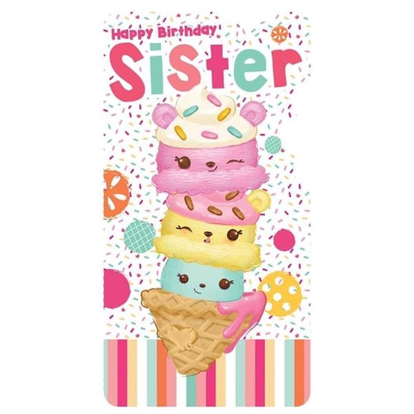 Num Noms Födelsedagskort för syster Multicoloured One Size