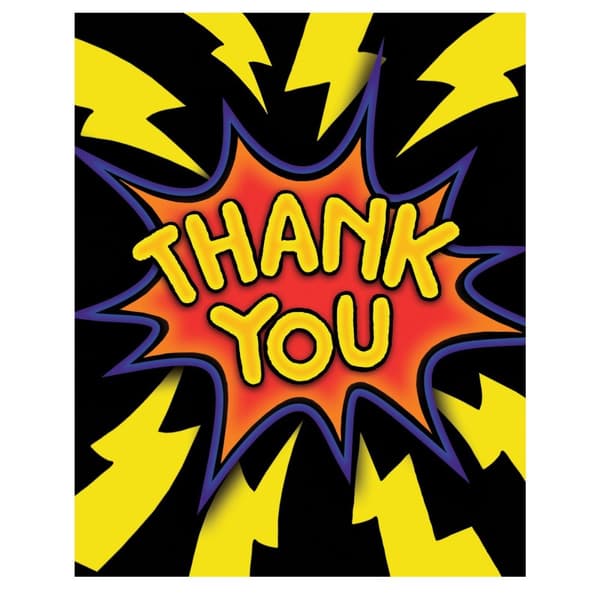 Creative Party Super Hero Fun 3D Effect Thank You Card (Pack of 8)