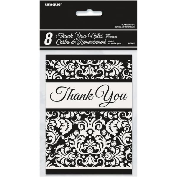 Unique Party Damask Thank You Card (Pack of 8)