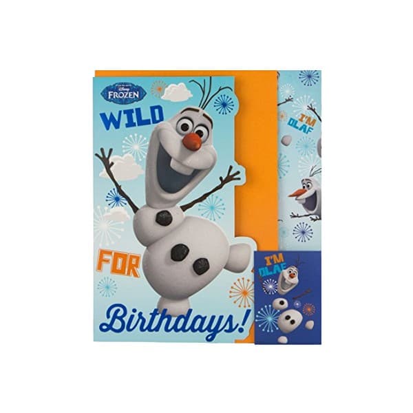 Frozen Olaf Birthday Gift Wrap And Card Blue/White/Orange One Size