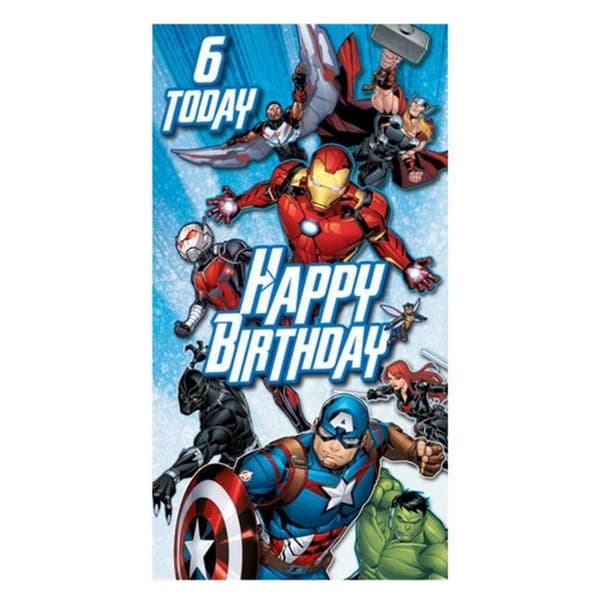 Avengers 6 Today Happy Birthday Card Multicoloured One Size