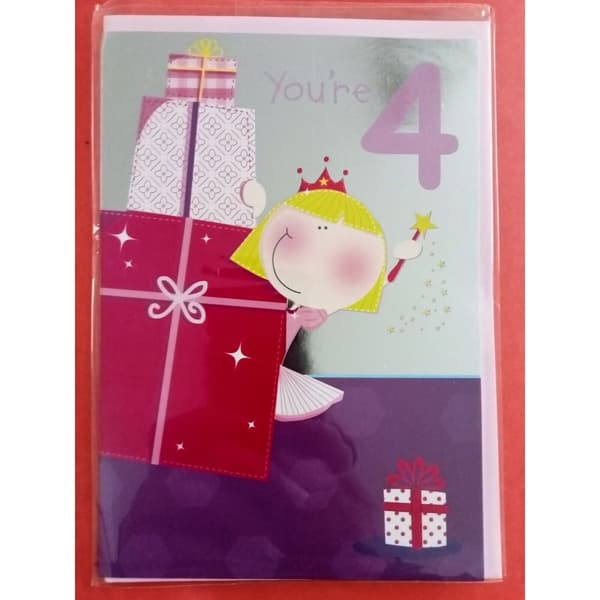 Simon Elvin Fairy Princess 4th Birthday Greetings Card Multicoloured One Size