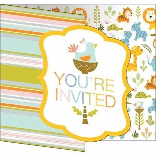 Creative Party You´re Invited Jungle Animals Invitations (Pack of 8) Multicoloured One Size