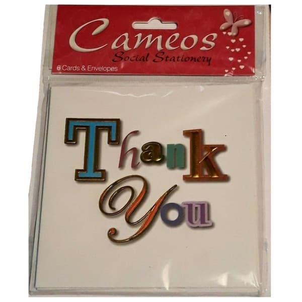 Cameos Tackkort (6-pack) White/Multicoloured One Size