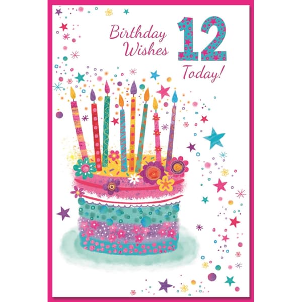 Simon Elvin 12th Birthday Greetings Card (Pack of 6) Multicoloured One Size