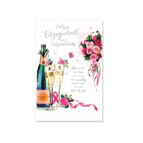 Simon Elvin Flowers Engagement Greetings Card (Pack of 6) Multicoloured One Size