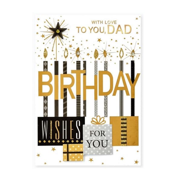 Simon Elvin Isabel Garden Brother Birthday Greetings Card (Pack of 6) White/Gold/Black One Size