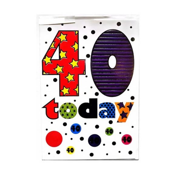 Today Stars 40th Birthday Greetings Card White/Multicoloured One Size