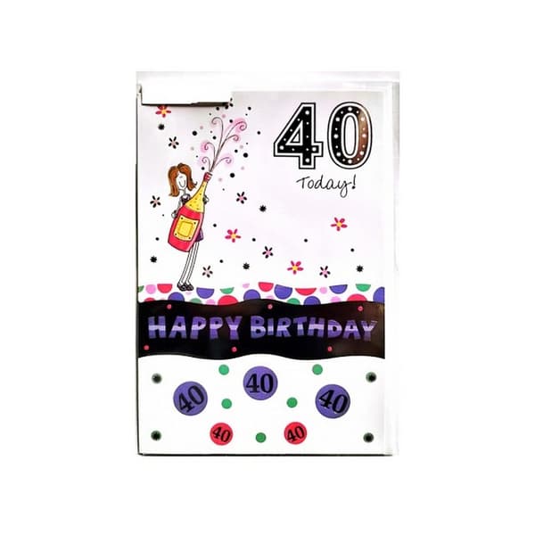 40 Today! Floral Birthday Card White/Multicoloured One Size