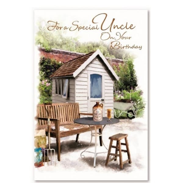 Simon Elvin For A Special Uncle Log Cabin Birthday Greetings Card (Pack of 6) White/Multicoloured One Size